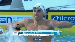 50m Backstroke Men - Euro Swimming Champ. Rome 2022 - Final