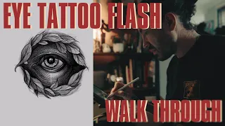 EYE tattoo flash WALK THROUGH // Procreate design process