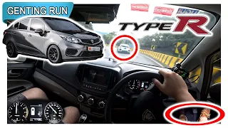 Proton Persona 5MT chasing FK8 Honda Civic Type R | Malaysia #POV [Genting Run 冲上云霄] [CC Subtitle]