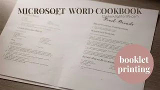 How to Print a Booklet (Family Cookbook) in Microsoft Word