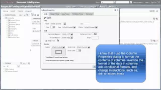 Setting Properties for a Column Using Oracle BI EE