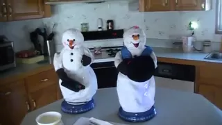 spinning snowflake snowmiser snowman