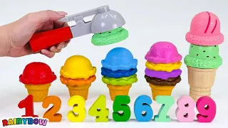 Pretend Play Counting & Matching with Ice Cream Toy Kitchen