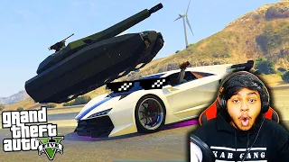 LAMBORGHINI vs Police TANK GONE WRONG  | GTA 5 REACTION Part #1