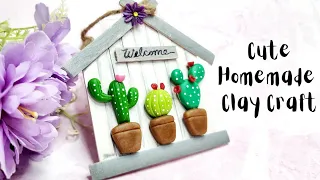 Cute Cactus craft using Homemade clay, CreativeCat, art and craft, clay craft, homemade clay