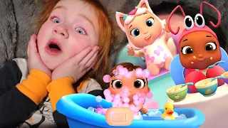 ALL MY BABIES!! Adley App Reviews THE MOVIE | baby animal doctor | 1 HOUR playing games with family!