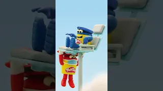 Blue Takes Red for a Spin on the Dentist Chair 💨 Play-Doh Videos