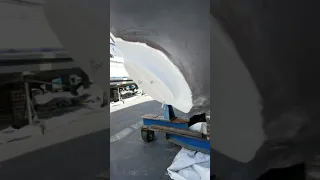 Bayliner 3988 yacht thruster install hull adapter install 1