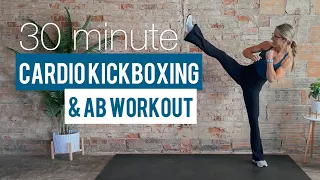 30 Minute Cardio Kickboxing and Ab Workout | No Breaks | Bodyweight Only