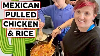 HOW TO COOK MEXICAN PULLED CHICKEN & RICE | DELICIOUS MEAL FOR 12 PEOPLE | The Sullivan Family