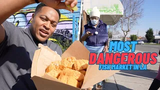 Trying The MOST Dangerous Fish Market in LA | Oh Manna