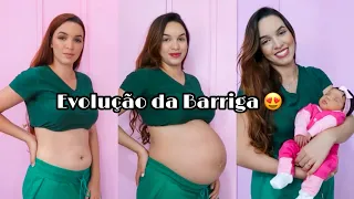 EVOLUÇÃO DA MINHA BARRIGA NA GRAVIDEZ SEMANA A SEMANA - 9 MESES  DE GESTAÇÃO | Debora Freitas