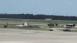 Plane goes off runway at Bush Airport