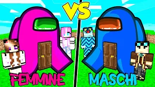 CASA AMONG US MASCHI CONTRO FEMMINE SU MINECRAFT!!