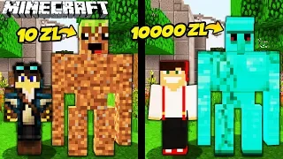 GOLEM ZA 10 ZŁ VS GOLEM ZA 10000 ZŁ W MINECRAFT! || MINECRAFT PRESTIŻ