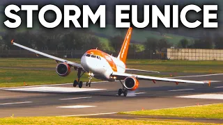 TOUCH AND GO! easyJet LATE ABORTED LANDING as STORM EUNICE hits BRISTOL Airport (With ATC) | 4K