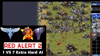 Red Alert 2 Yuri's Revenge | Battleship 100k I 1 Great British vs 7 Brutal AI