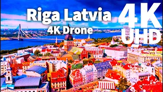 Riga Latvia in 4K ULTRA HD HDR Drone