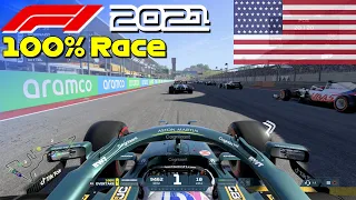 F1 2021 - 100% Race COTA, USA in Vettel's Aston Martin | PS5