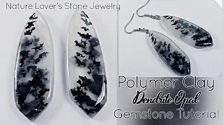 Polymer Clay Dendrite / Dendritic Opal Gemstone Earrings Tutorial / LoviCraft
