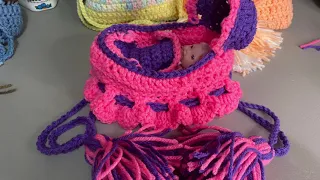 Crochet A Vintage Style Baby Doll Cradle Purse “ Full Version”