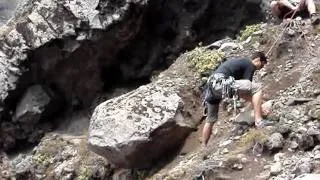 Rock fall at Whakapapa Crag