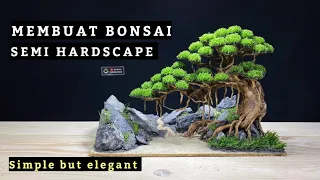 Step by step CARA MEMBUAT BONSAI semi HARDSCAPE | Diorama style