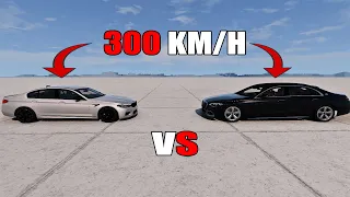 Mecedes Benz S-Class W223 Vs BMW AG M5 F90 💥😱 300 KM/H 😱💥 Car Budy TESTING BeamNG Drive CRASH TEST