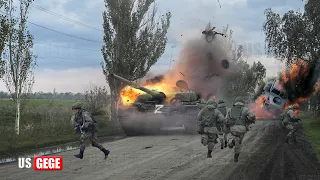 Crazy action! Seconds Ukrainian FPV drones destroy all Russian tanks