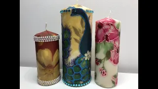 DIY Candle - How to make a candle using decoupage napkin - Easy Candle Tutorial