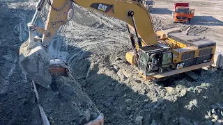 Caterpillar 385C Excavators Loading Mercedes & MAN Trucks - Sotiriadis/Labrianidis Mining Works - 4k