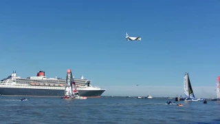 Quand le Queen Mary 2, les trimarans et le Belem rencontrent le A380