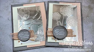 When You Need A Sympathy Card Right Now! Use Dandelion and Magnolia Embossing Folders with Foil