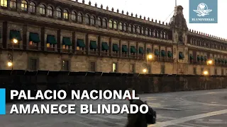 Blindan Palacio Nacional previo a la Marcha por Nuestra Democracia