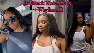 Watercolor Jet black & Wig Install