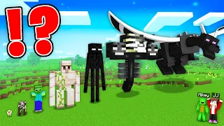 JJ and Mikey Found PASSAGE inside MOBS of ALL SIZES in Minecraft Maizen!