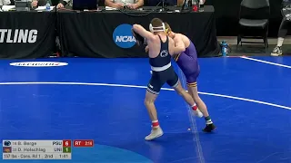 157lbs Brady Berge (Penn State) vs Derek Holschlag (UNI)