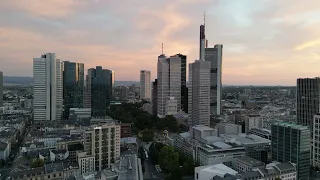 Frankfurt am Main in 4K - City in summer - Sunrise - Drone Footage - Beautiful Downtown