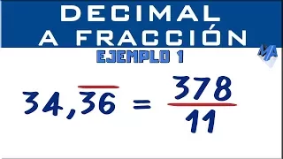 Convertir decimal periódico puro a fracción | Ejemplo 1