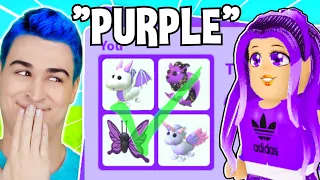 Trading *STRANGERS* Their *FAVORITE COLOR* In Adopt Me Roblox PART 5!! Adopt Me Trading FLEX BATTLE