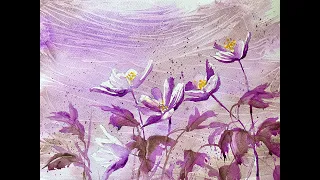 Paint these Beautiful Anemones & Loose  background Watercolour Floral Tutorial Demo for beginners