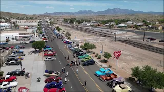 From above, the 35th Annual Route 66 Fun Run through Kingman, Arizona