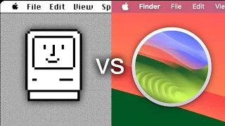 macOS 1 vs macOS 14 (40 years of Mac)