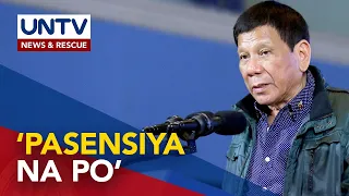 Pang. Duterte, humingi ng paumanhin sa mga proyektong hindi natapos ng kanyang administrasyon