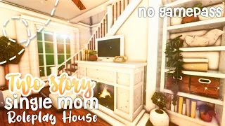 No Gamepass Aesthetic Two Story Single Mom Roleplay House I Bloxburg Speedbuild and Tour - iTapixca