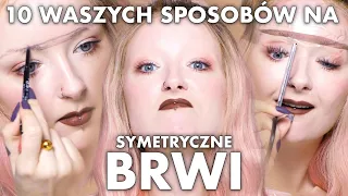 Sprawdzam 10 SPOSOBÓW na SYMETRYCZNE BRWI! 😱