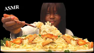 ASMR ALFREDO CREAMY PASTA & CHICKEN MUKBANG (NO Talking) |Sticky Eating Sounds| Vikky ASMR