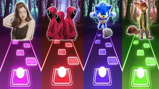 BlackPink vs Squid Game vs Sonic - Coffin Dance vs Zootopia - Coffin Dance | Tiles Hop: EDM Rush!