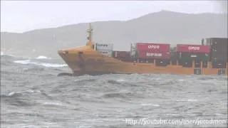 Container Ship OPDR CADIZ leaving A Coruña.