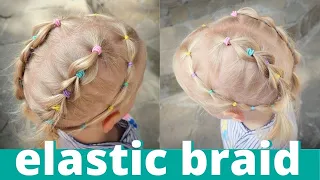 КАК сделать косу на резинке ребенку на тонкие и короткие волосы  | Elastic BRAID for little girl